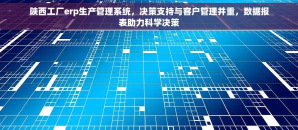 陕西工厂erp生产管理系统，决策支持与客户管理并重，数据报表助力科学决策
