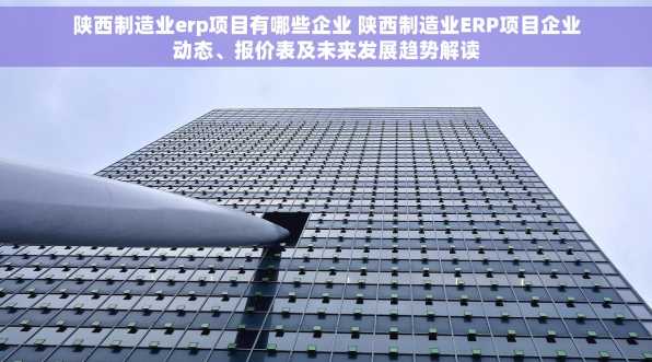 陕西制造业erp项目有哪些企业 陕西制造业ERP项目企业动态、报价表及未来发展趋势解读