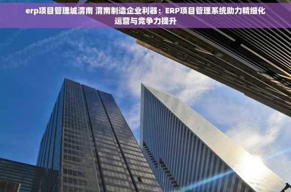 erp项目管理城渭南 渭南制造企业利器：ERP项目管理系统助力精细化运营与竞争力提升