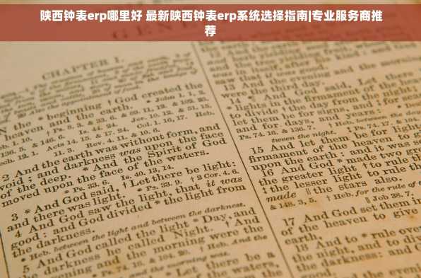陕西钟表erp哪里好 最新陕西钟表erp系统选择指南|专业服务商推荐