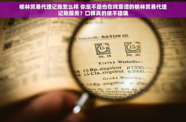 榆林贸易代理记账怎么样 你是不是也在找靠谱的榆林贸易代理记账服务？口碑真的很不错哦